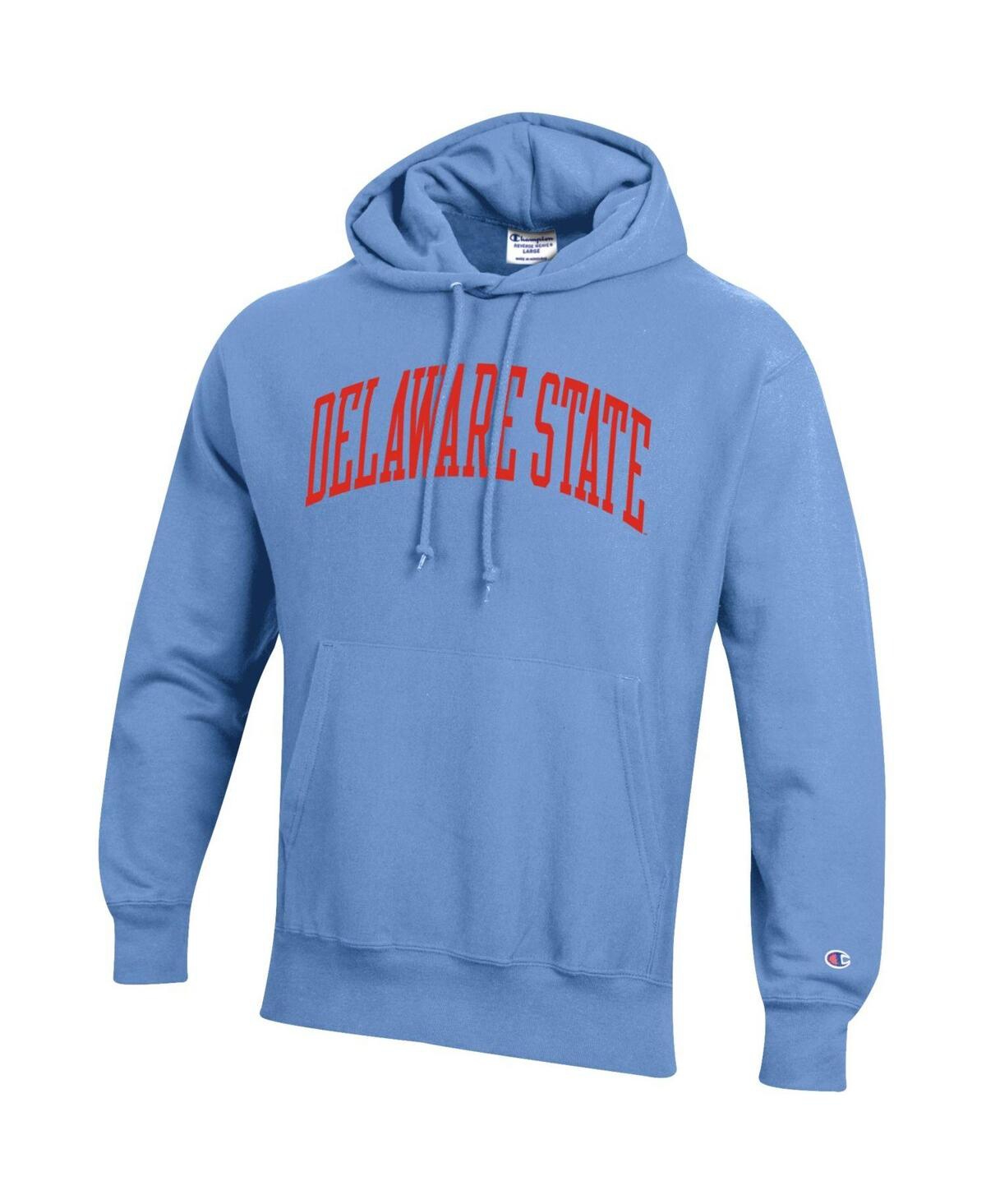 Men's ChampionDelaware State Hornets Tall Arch Pullover Hoodie - Light Blue