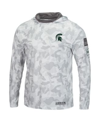Men's Arctic Camo Michigan State Spartans OHT Military-Inspired Appreciation Long Sleeve Hoodie Top