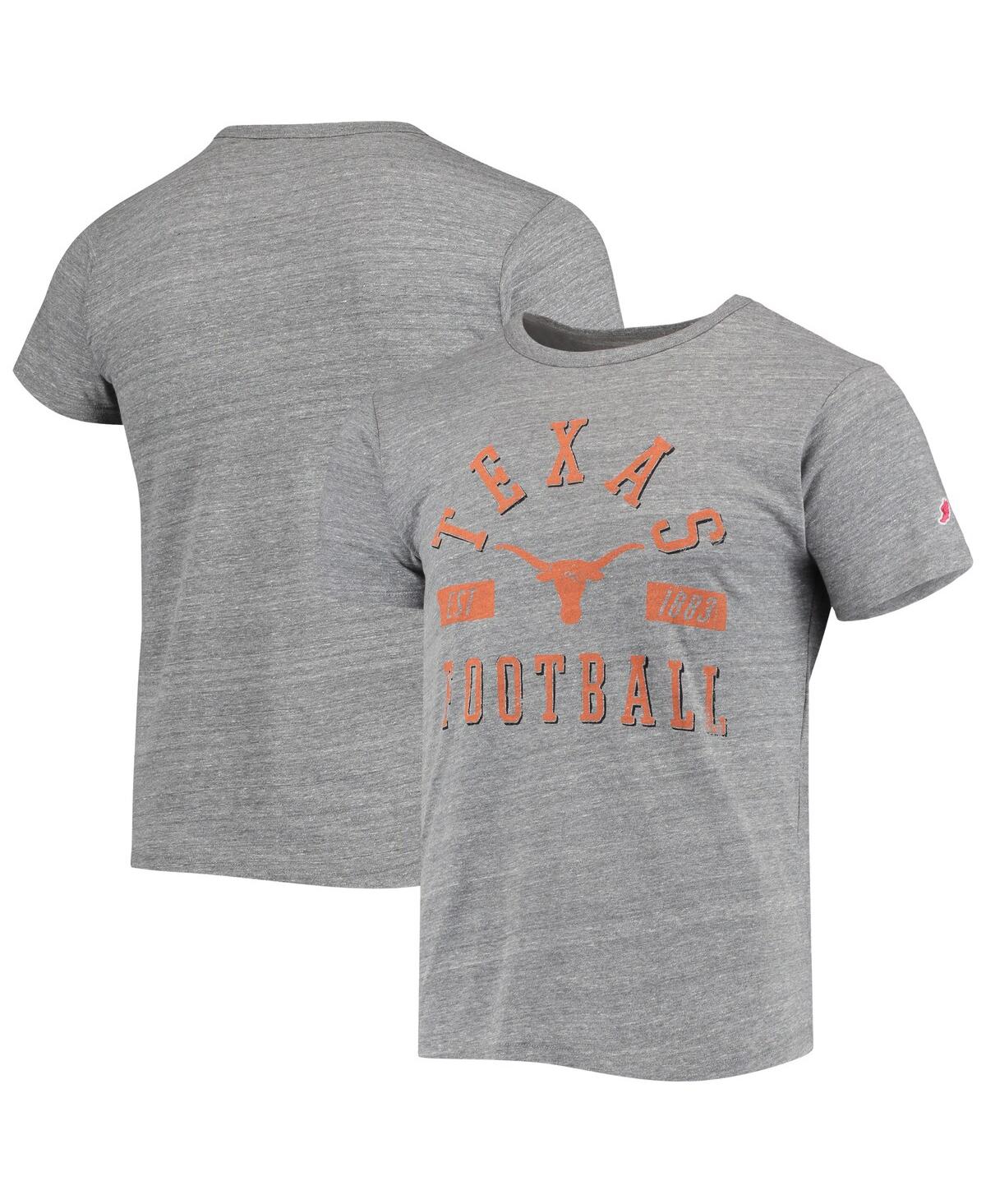 Men's League Collegiate Wear Heathered Gray Texas Longhorns Football Focus Victory Falls Tri-Blend T-shirt - Heathered Gray