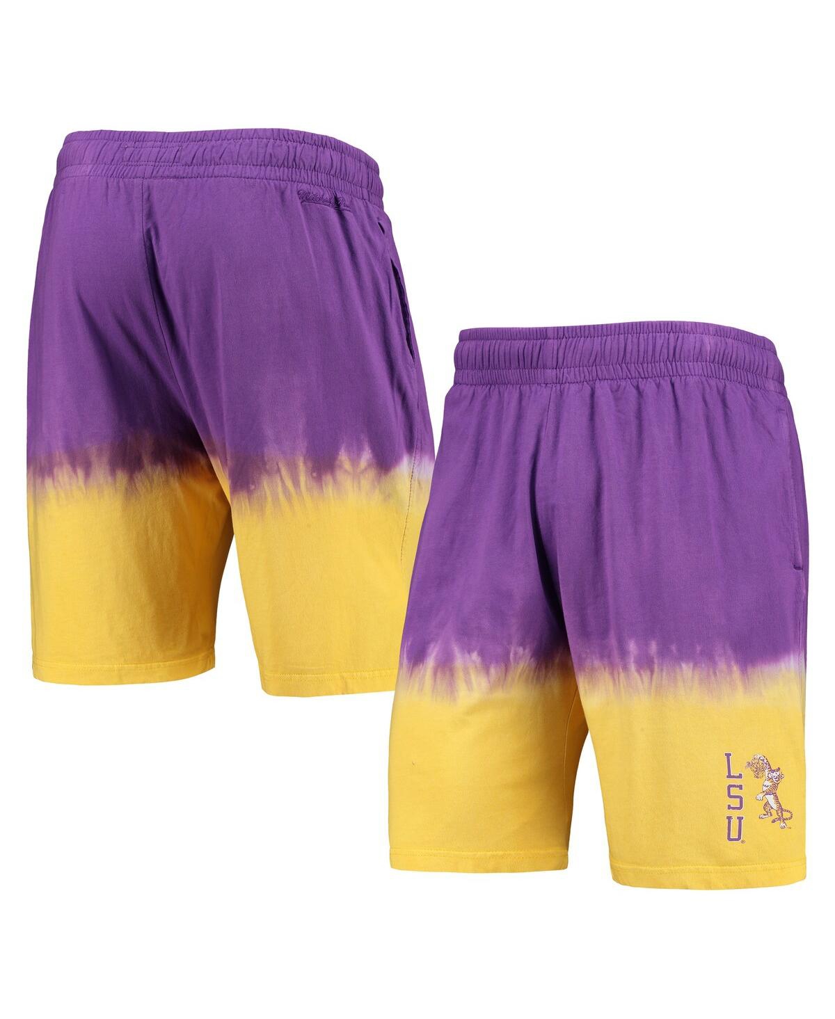 Mitchell & Ness Men's  Purple, Gold Lsu Tigers Tie-dye Shorts In Purple,gold