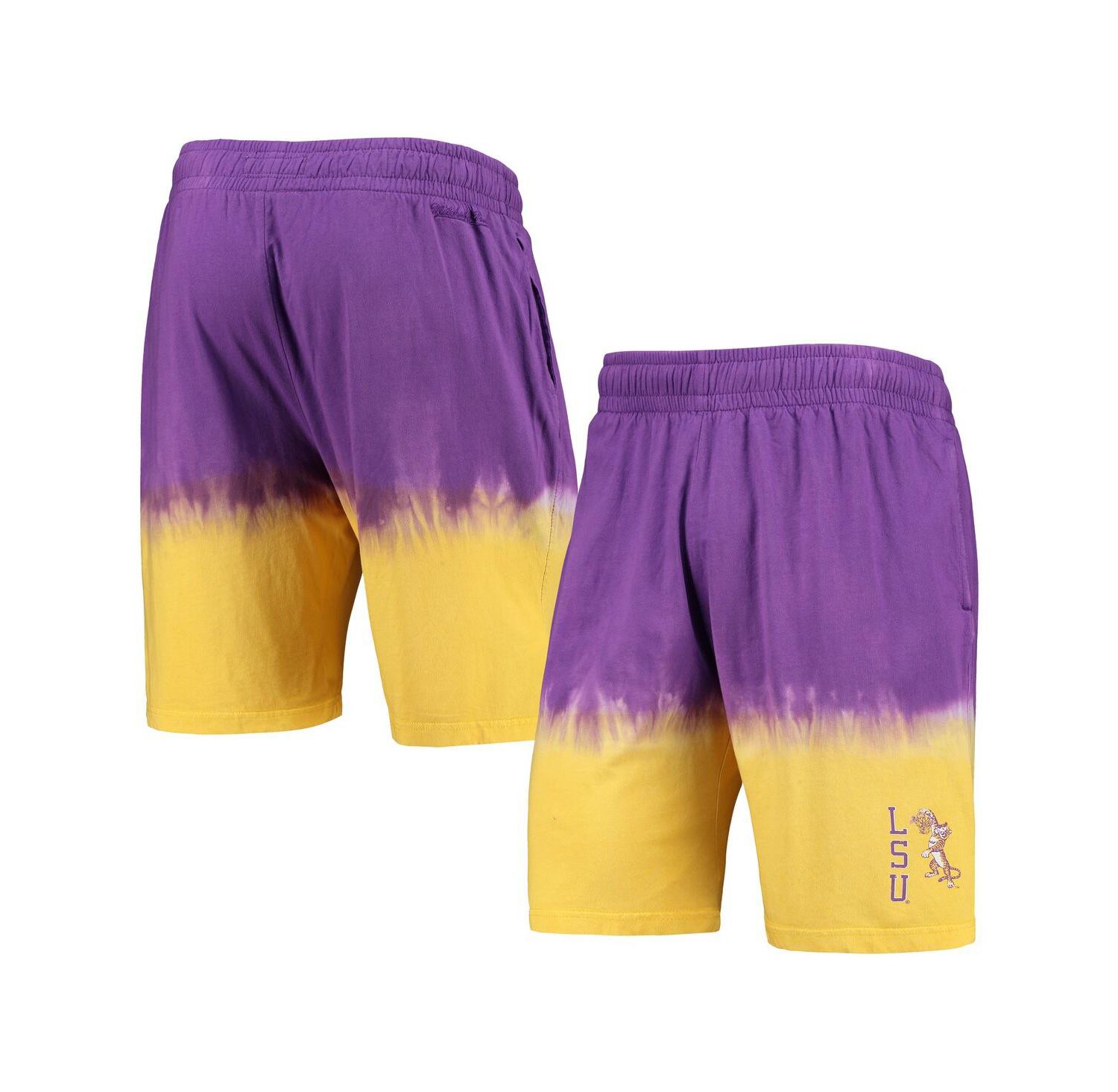 Men's Purple, Gold LSU Tigers Tie-Dye Shorts