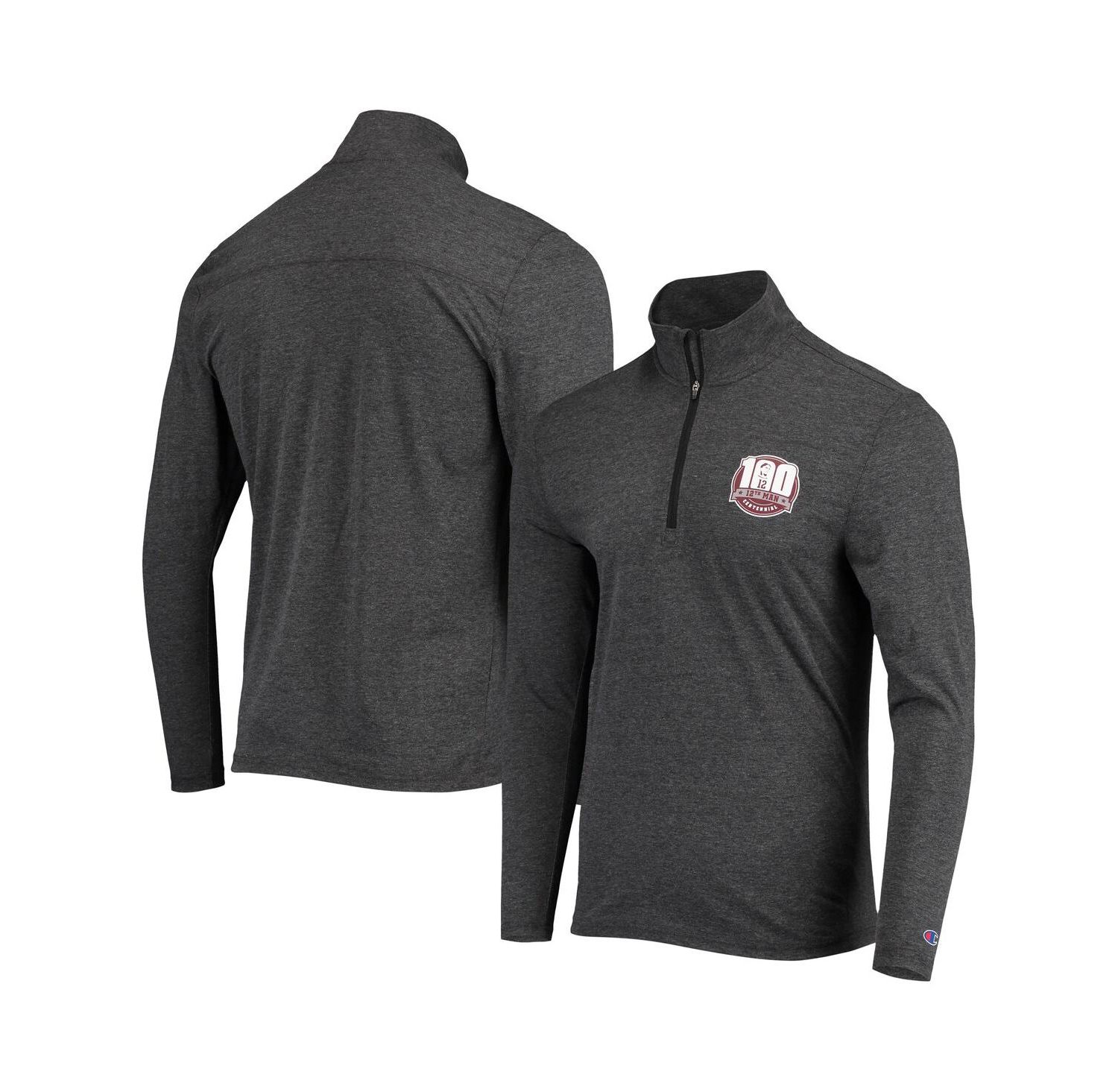 Men's Heathered Black Texas A&M Aggies 12th Man Centennial Field Day Quarter-Zip Jacket
