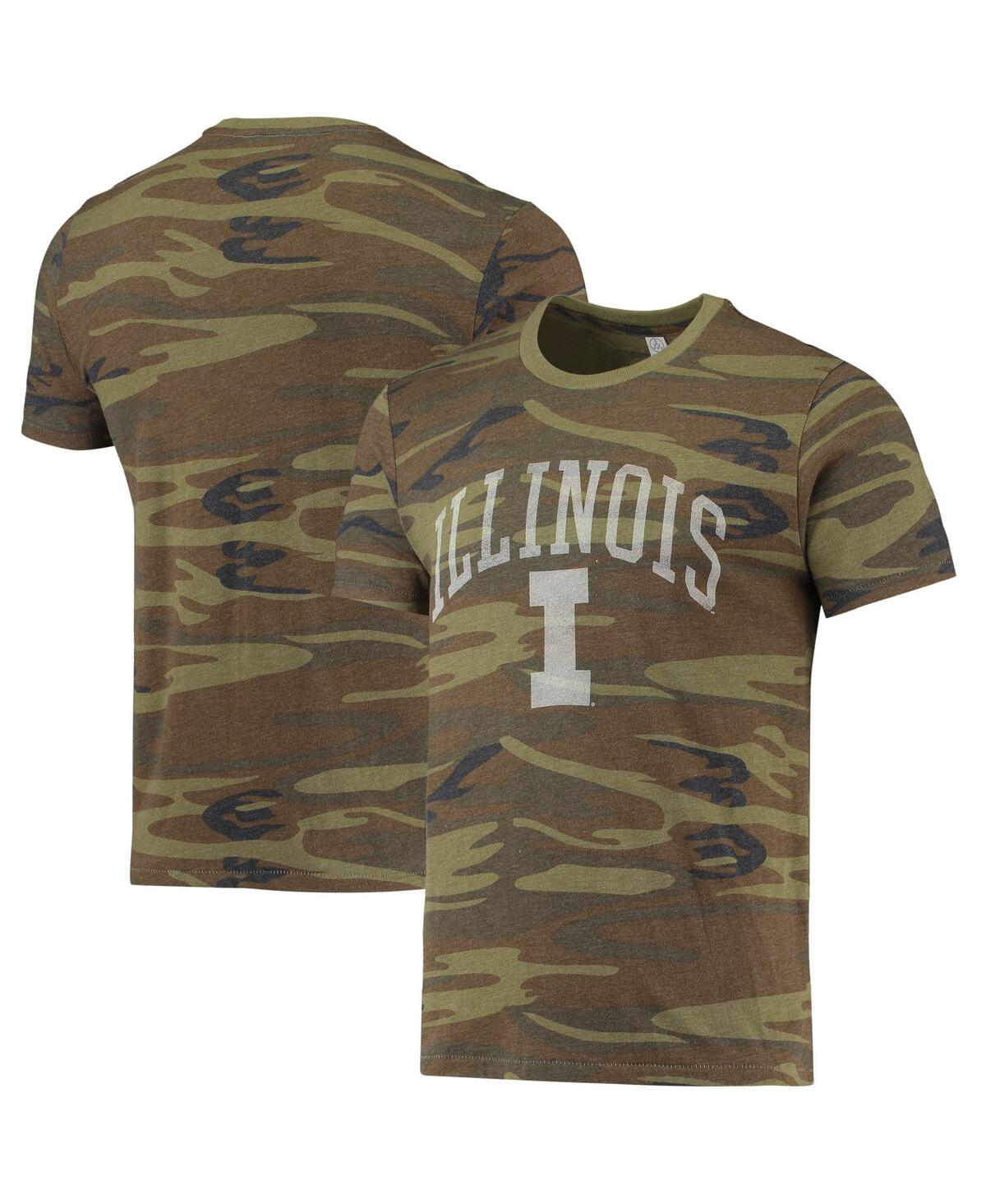 Alternative Apparel Men's  Camo Illinois Fighting Illini Arch Logo Tri-blend T-shirt