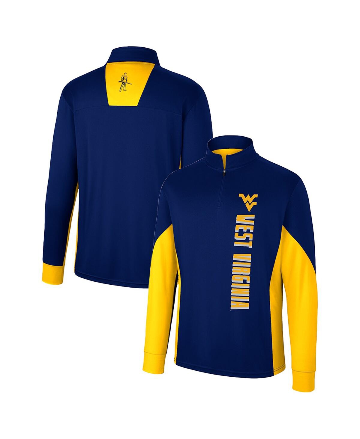 Shop Colosseum Men's  Navy West Virginia Mountaineers Bart Quarter-zip Windshirt