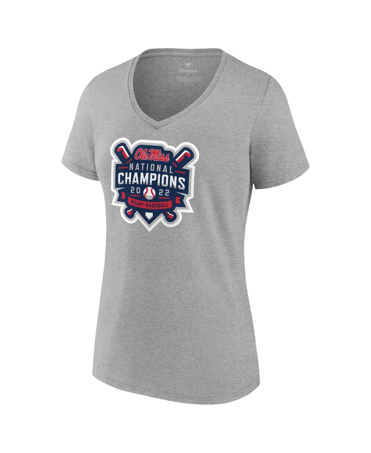 Fanatics Women's  Heathered Gray Ole Miss Rebels 2022 Ncaa Men's Baseball College World Series Champi In Heathered Gray