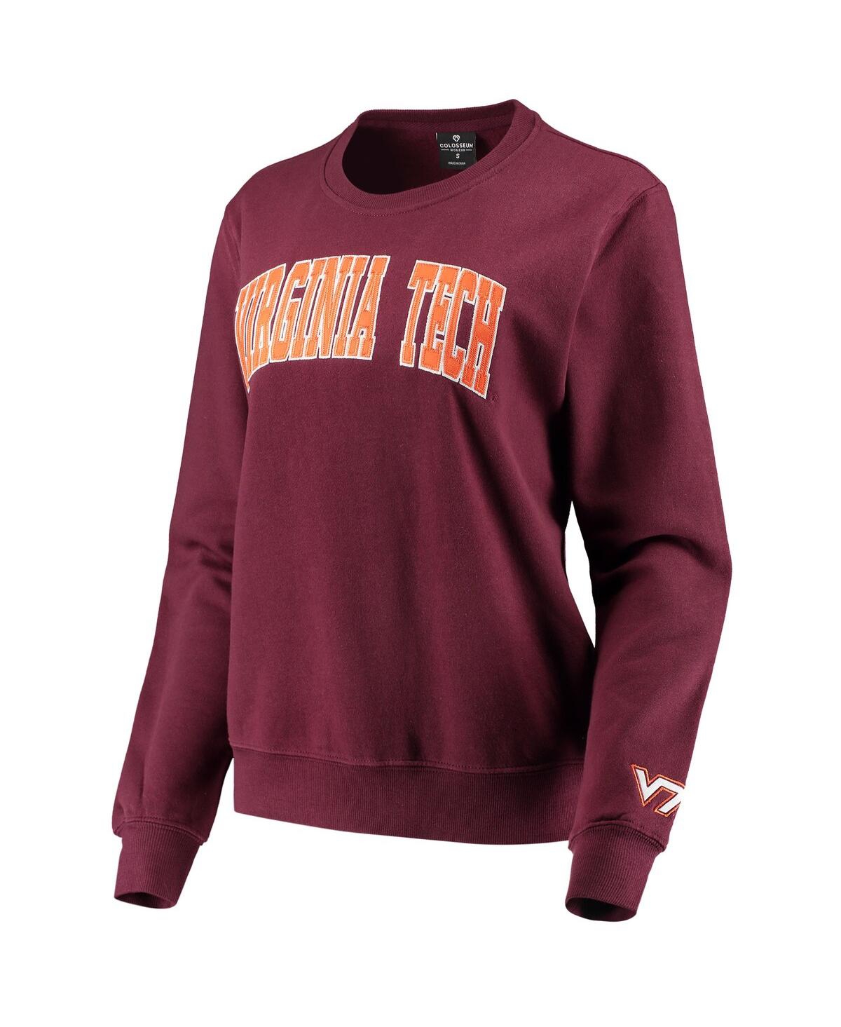 Shop Colosseum Women's  Maroon Virginia Tech Hokies Campanile Pullover Sweatshirt