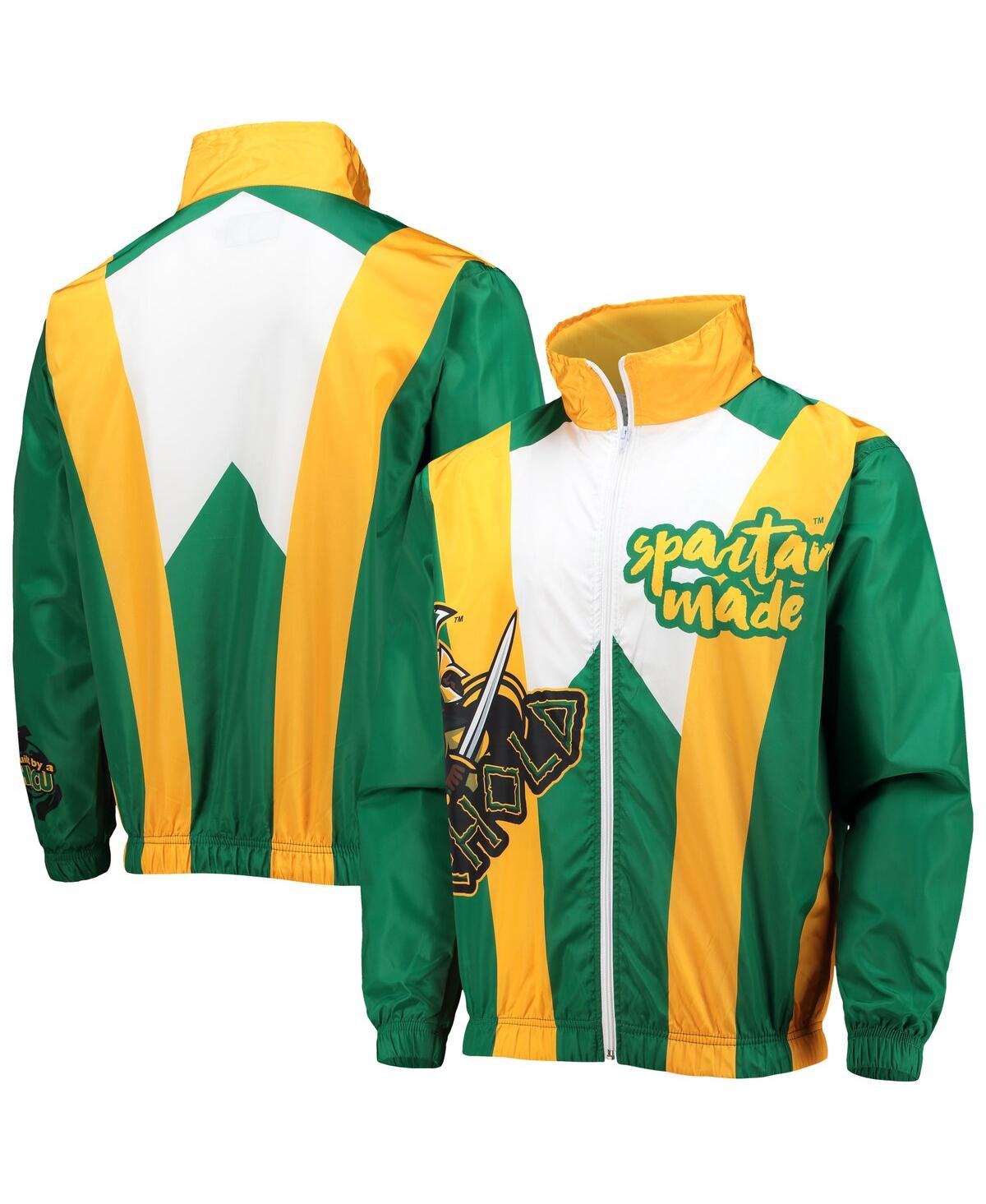 TONES OF MELANIN MEN'S TONES OF MELANIN GREEN NORFOLK STATE SPARTANS ANORAK FULL-ZIP JACKET