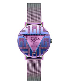 Women's Purple Iridescent Stainless Steel, Mesh Bracelet Watch, 36mm