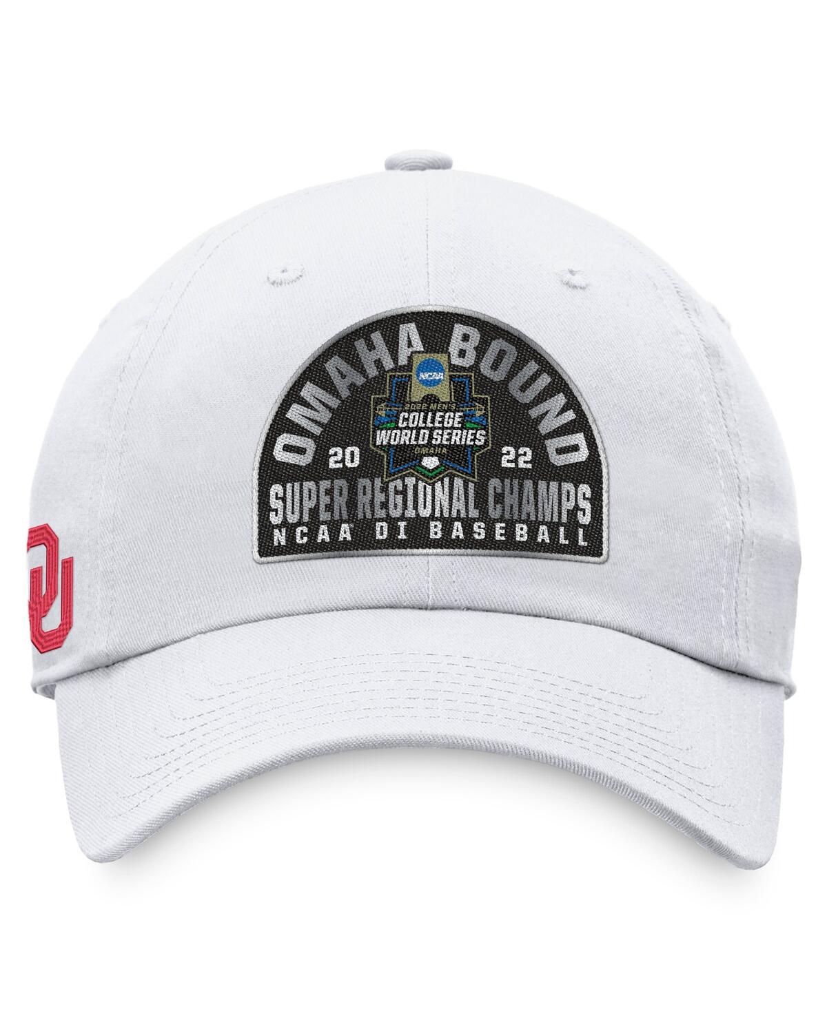 Men's Top of the WorldOklahoma Sooners 2022 Ncaa Men's Baseball Super Regional Champions Locker Room Adjustable Hat - White