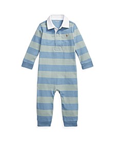 Baby Boys Striped Jersey Rugby Coverall