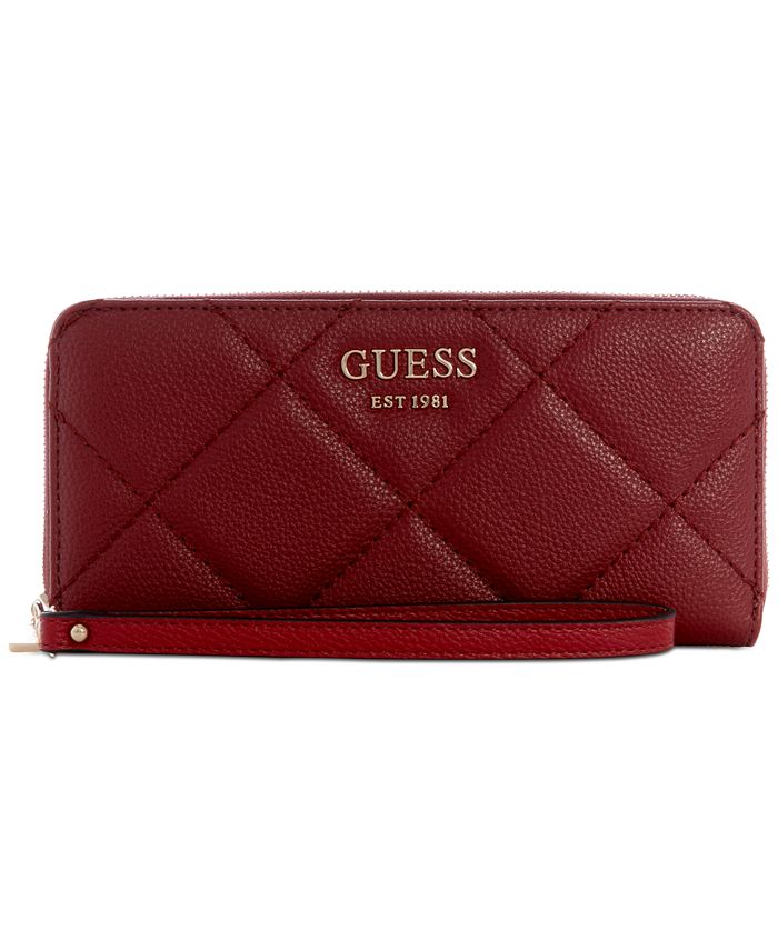 GUESS Fantine Large Zip Around Quilted Wallet - Macy's