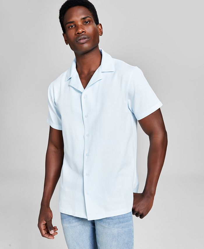 And Now This Men's Solid Short Sleeve Camp Shirt, Created for