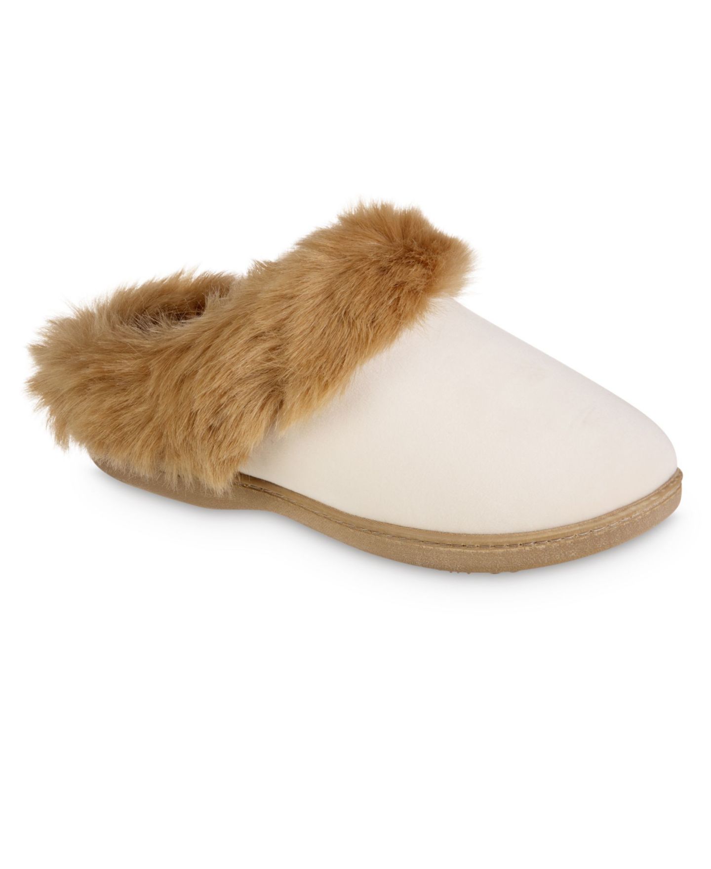 Женские тапочки Isotoner Signature Velour Valerie Comfort Hoodback Slippers, цвет: Ewe — фото 1