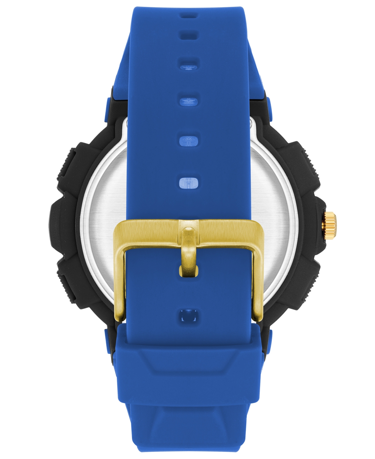 Shop Steve Madden Women's Blue Digital Sport Silicone Band Watch, 51mm