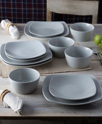 Colorscapes Swirl Square Set 12 Piece Dinnerware Set, Service For 4