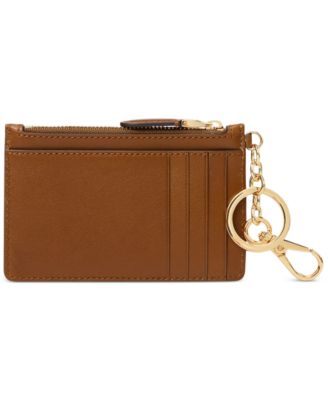 Full-Grain Leather Key-Ring Small Zip Card Case