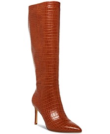 Chantelle Croco-Embossed Dress Boots