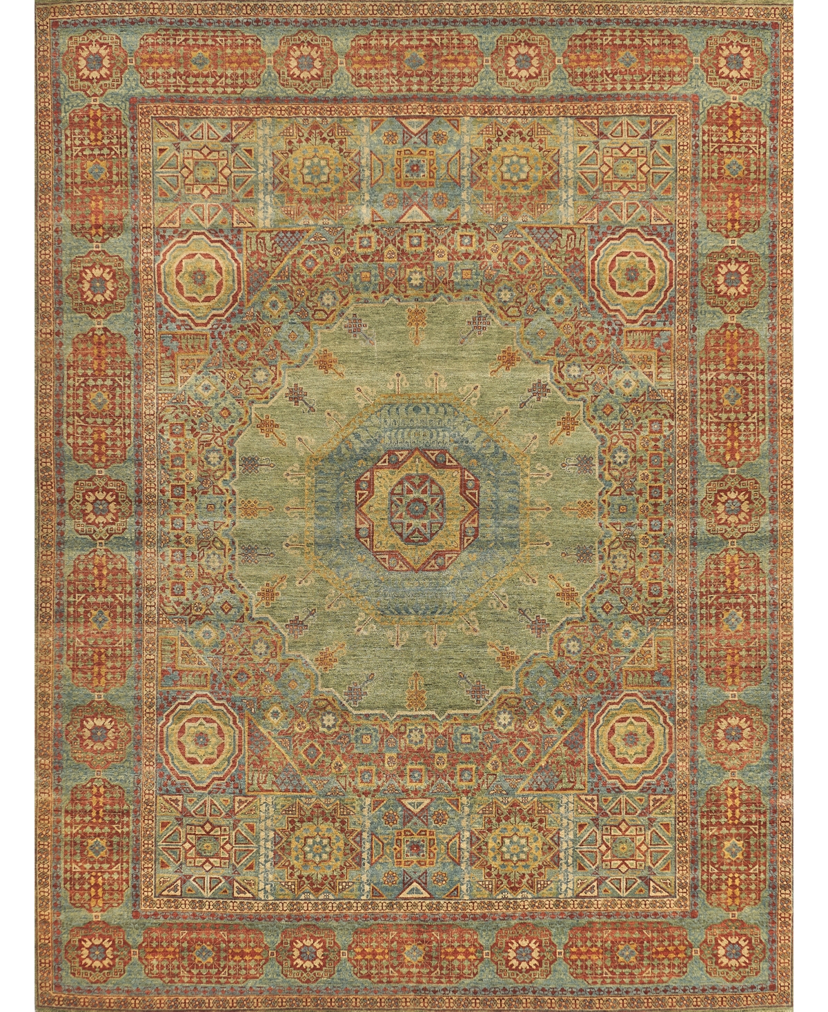 Exquisite Rugs Mamluk ER9404 6' x 9' Area Rug - Green, Mist
