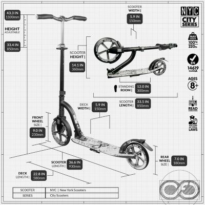 New York Foldable Kick Scooter - Great Scooters For Teens And Adults