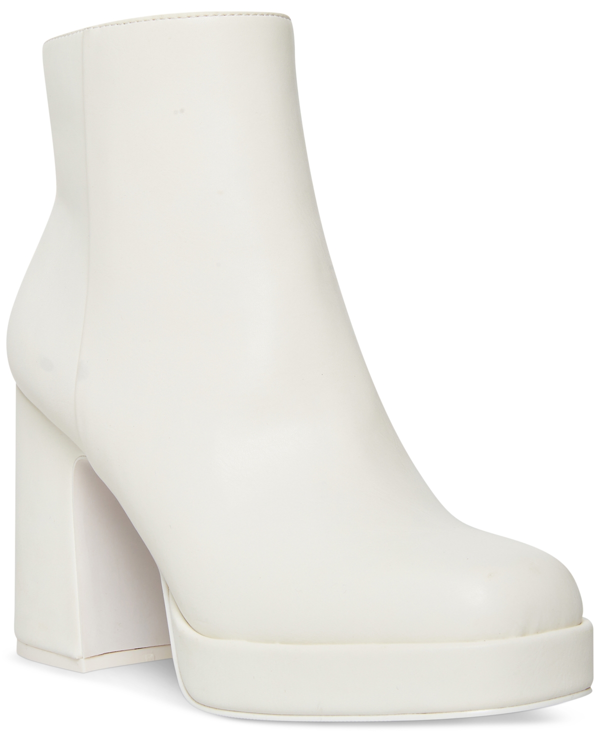 Madden Girl Women's Activatte Block-heel Platform Booties In White