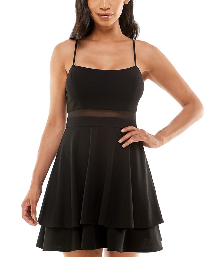 Emerald Sundae Juniors Illusion Waist A Line Dress Macy s