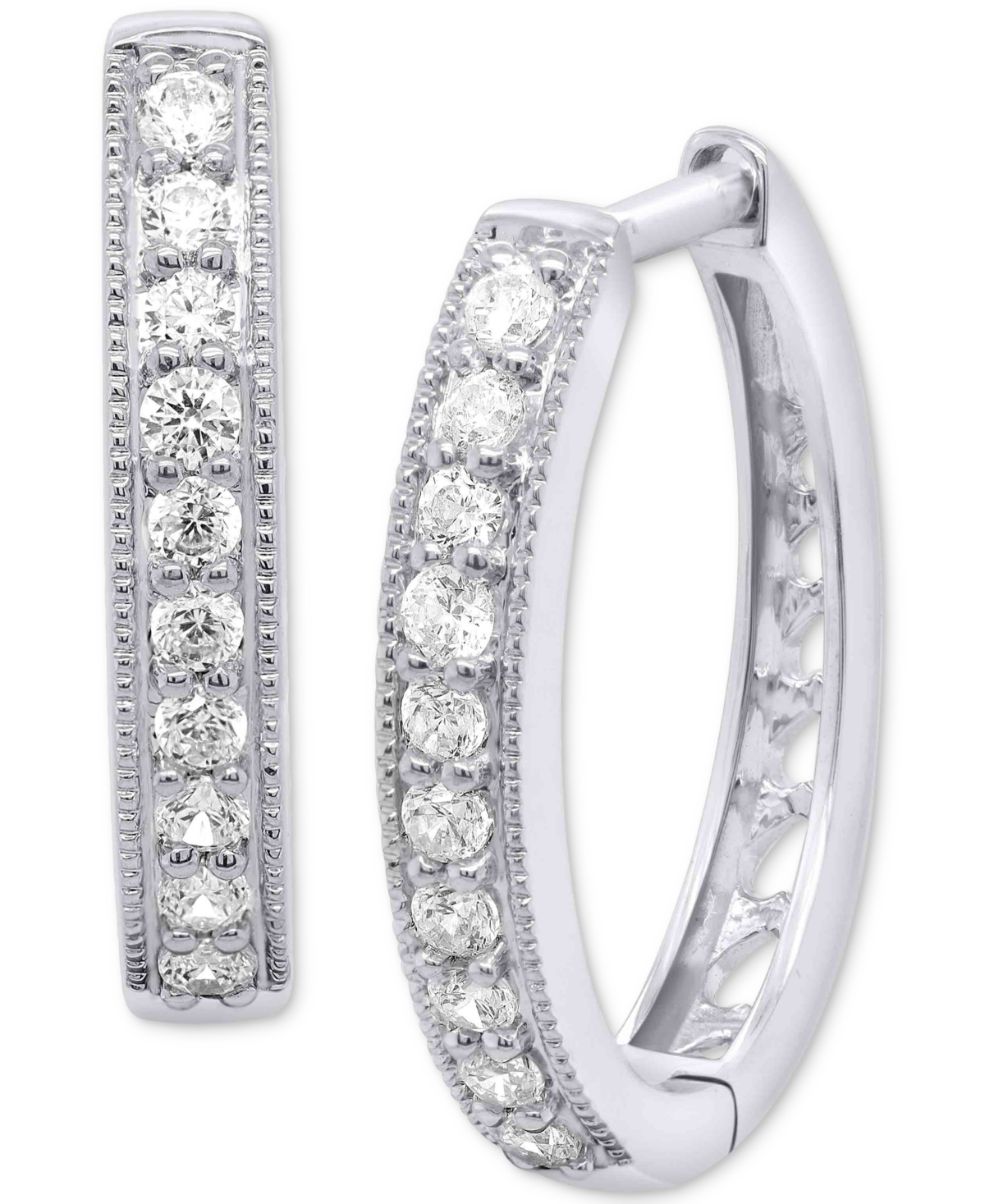 FOREVER GROWN DIAMONDS LAB-CREATED DIAMOND SMALL HOOP EARRINGS (1/2 CT. T.W.) IN STERLING SILVER