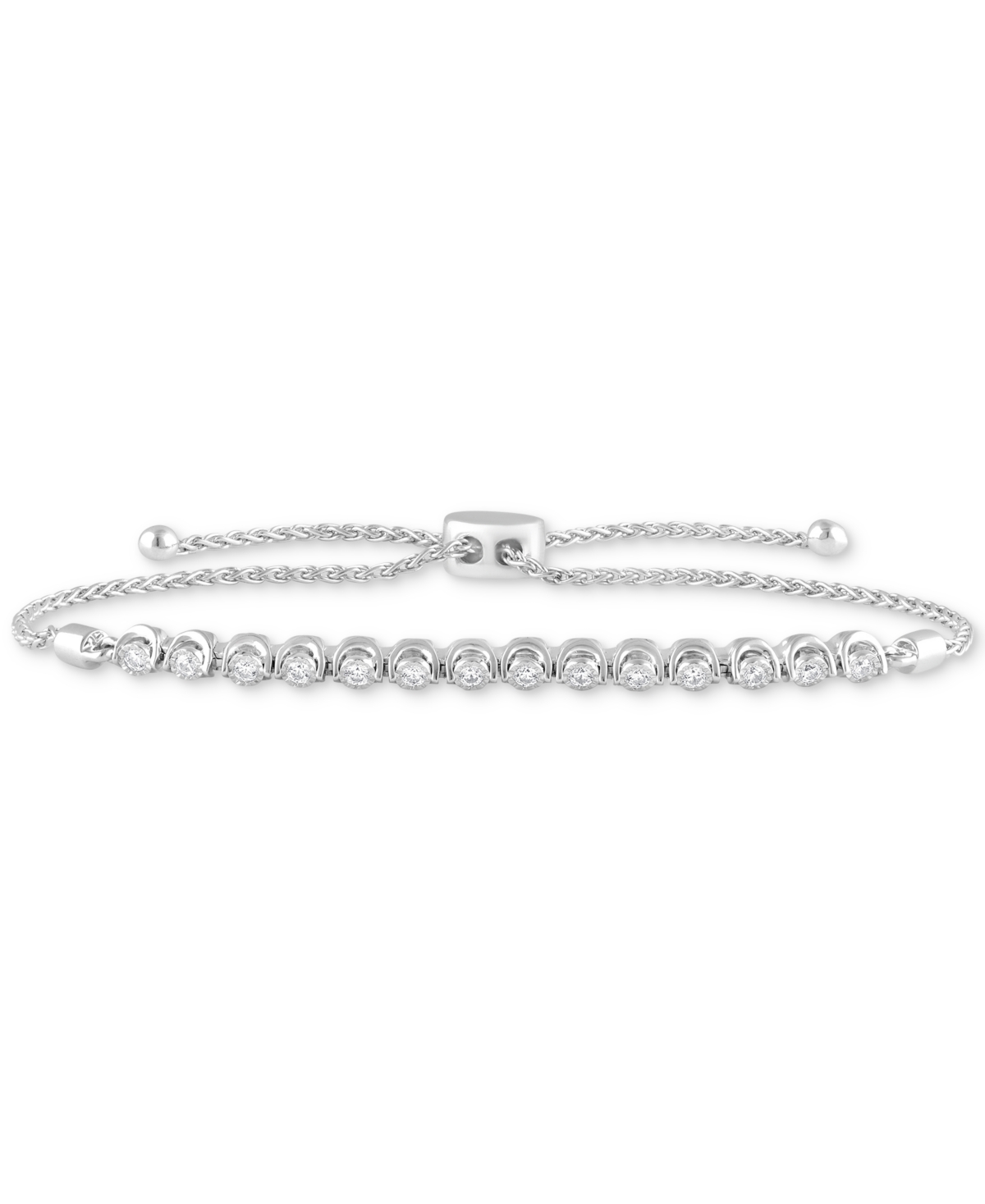 Lab-Created Diamond Bolo Bracelet (1/4 ct. t.w.) in Sterling Silver - Sterling Silver