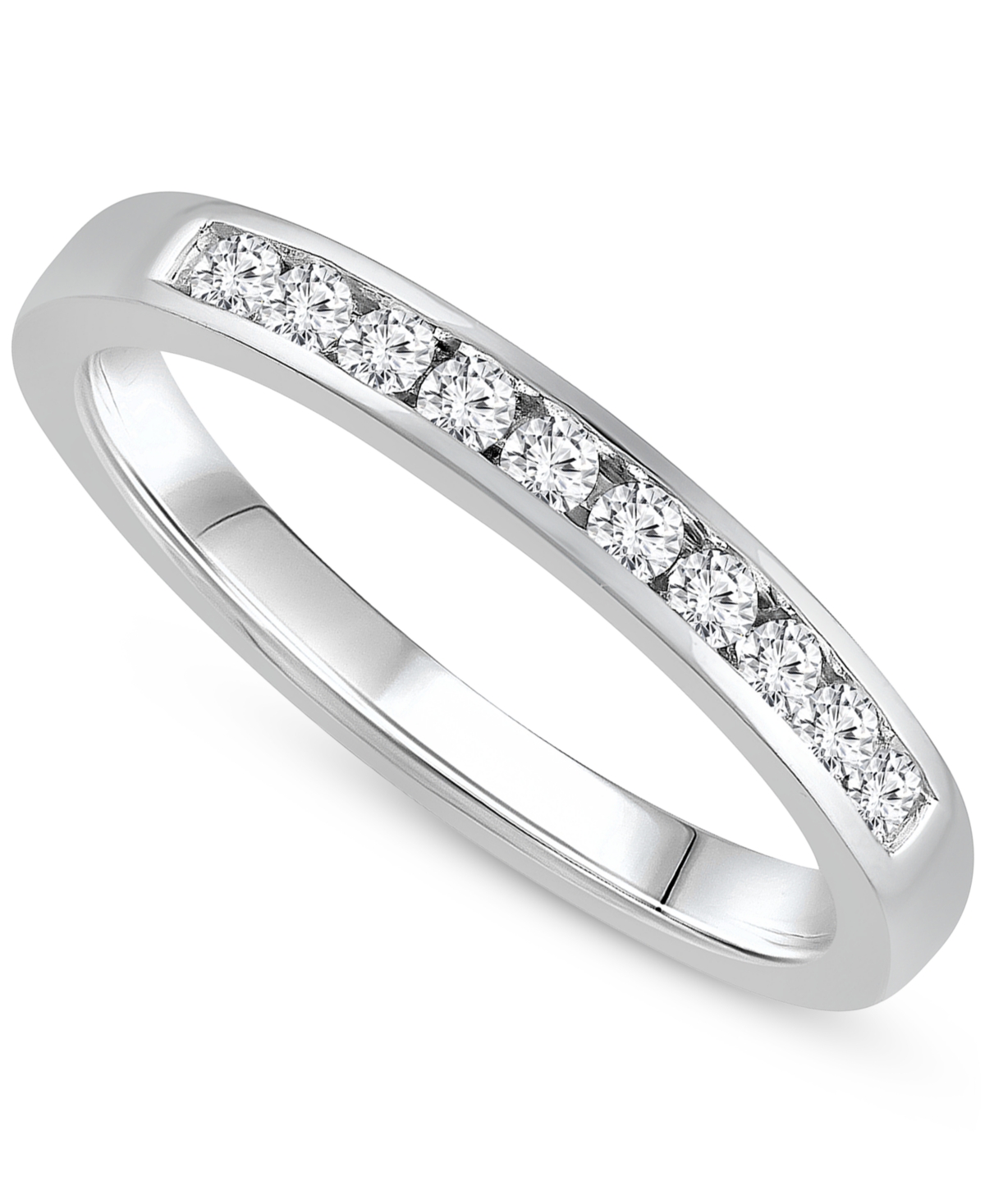 Lab-Created Diamond Channel-Set Band (1/4 ct. t.w.) in Sterling Silver - Sterling Silver