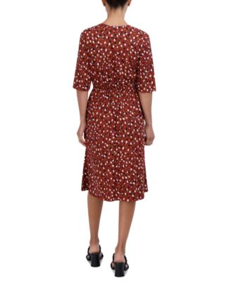 Robbie Bee Petite V-Neck Jersey Short-Sleeve A-Line Midi Dress - Macy's