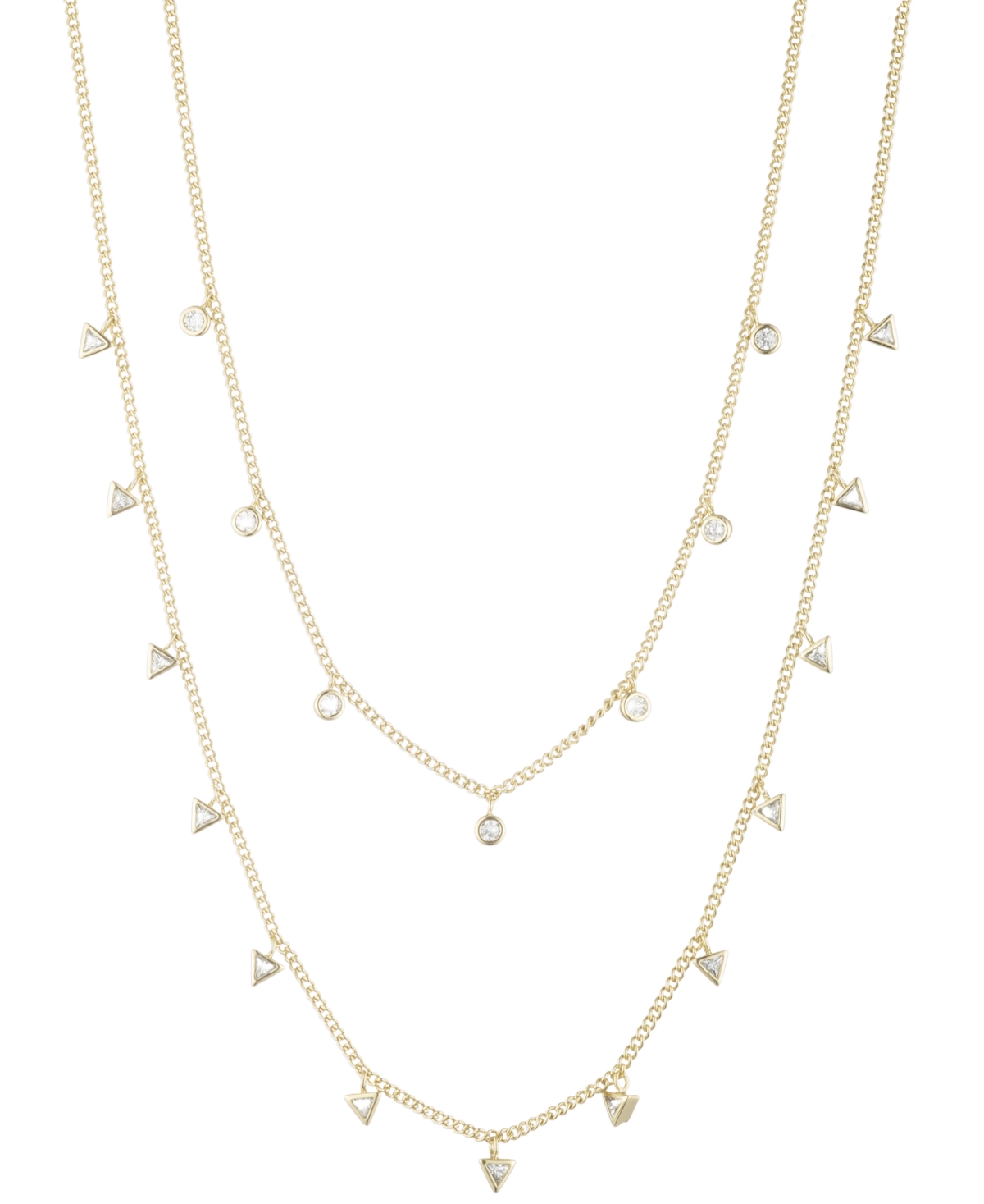 Shop Bonheur Jewelry Marguerite Multi Strand Crystal Necklace In Karat Gold Plated Brass
