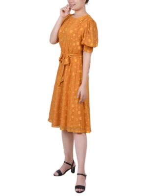 Women's Elbow Sleeve Swiss Dot Dress