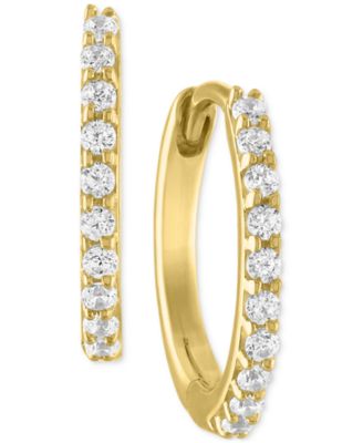 Lab-Created Diamond Extra Small Hoop Earrings (1/10 ct. t.w.) in 10k White or Yellow Gold