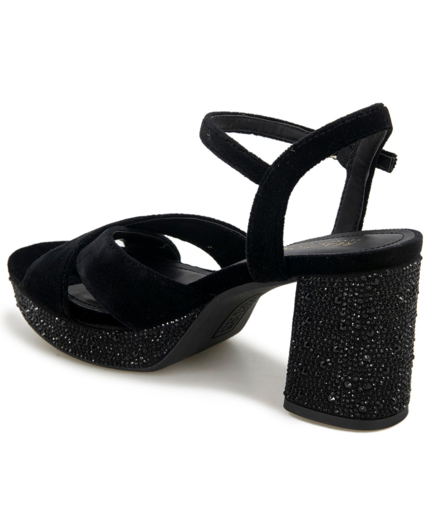 Женские сандалии Kenneth Cole Reaction Reeva Velvet Platform Dress Sandals, цвет: Чёрный бархатный — фото 6