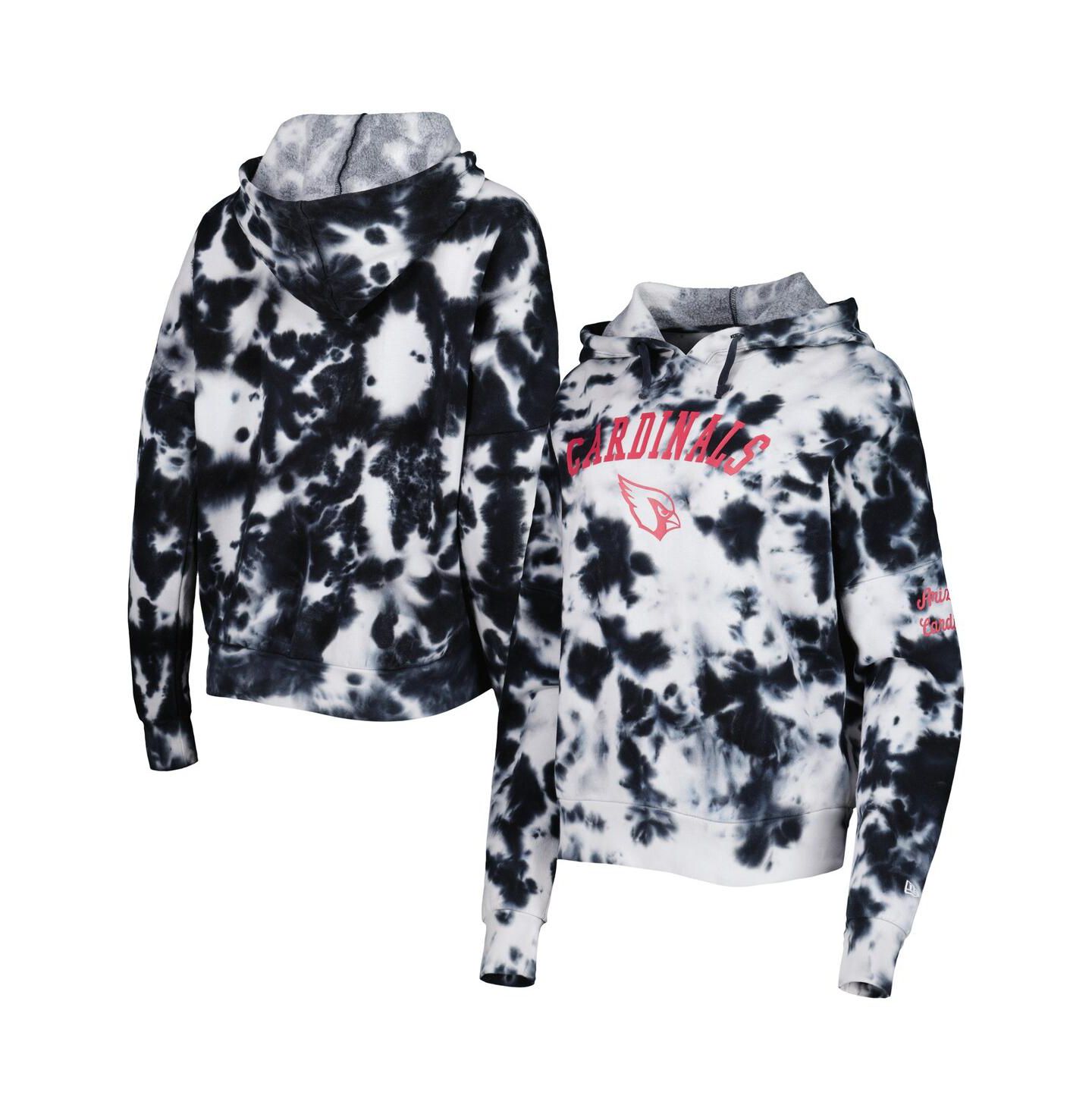 Женское худи New Era Black Arizona Cardinals Cloud Dye Fleece Pullover — фото 2