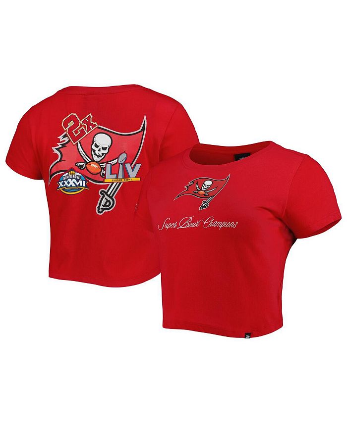 Tampa Bay Buccaneers New Era Women's Cropped Long Sleeve T-Shirt - Red