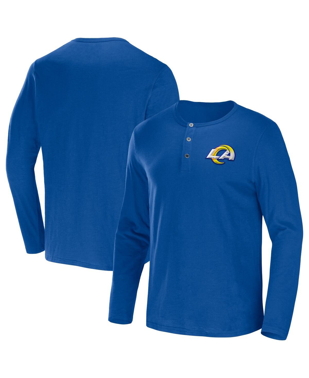 Fanatics Men's Nfl X Darius Rucker Collection By  Royal Los Angeles Rams Slub Jersey Henley Long Slee In Royal