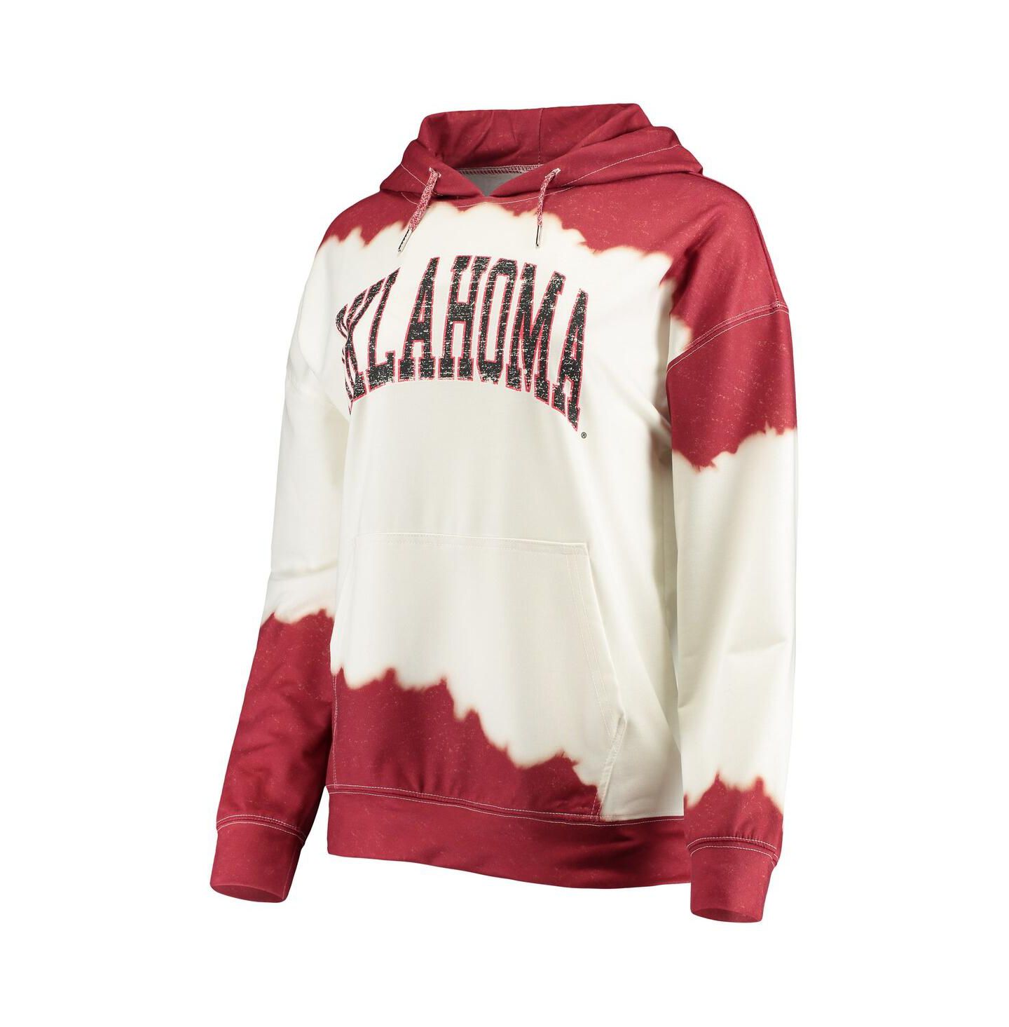 Женское худи Gameday Couture White, Crimson Oklahoma Sooners For the Fun Double Dip-Dyed Pullover — фото 2