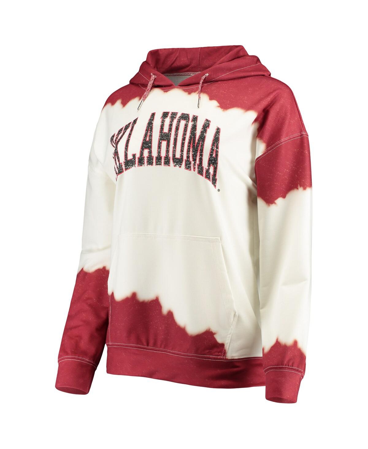 Shop Gameday Couture Women's  White, Crimson Oklahoma Sooners For The Fun Double Dip-dyed Pullover Hoodie In White,crimson