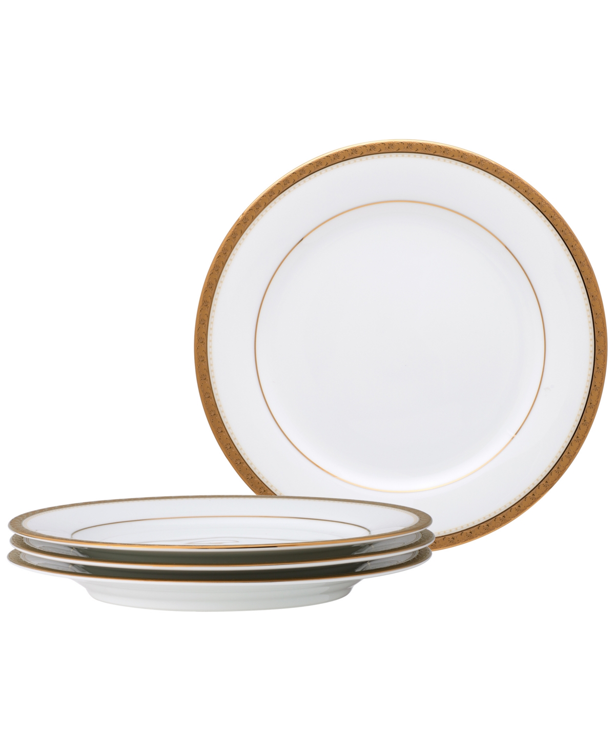 Noritake Charlotta Platinum 4 Piece 8.25" Salad Plates Set, Service For 4