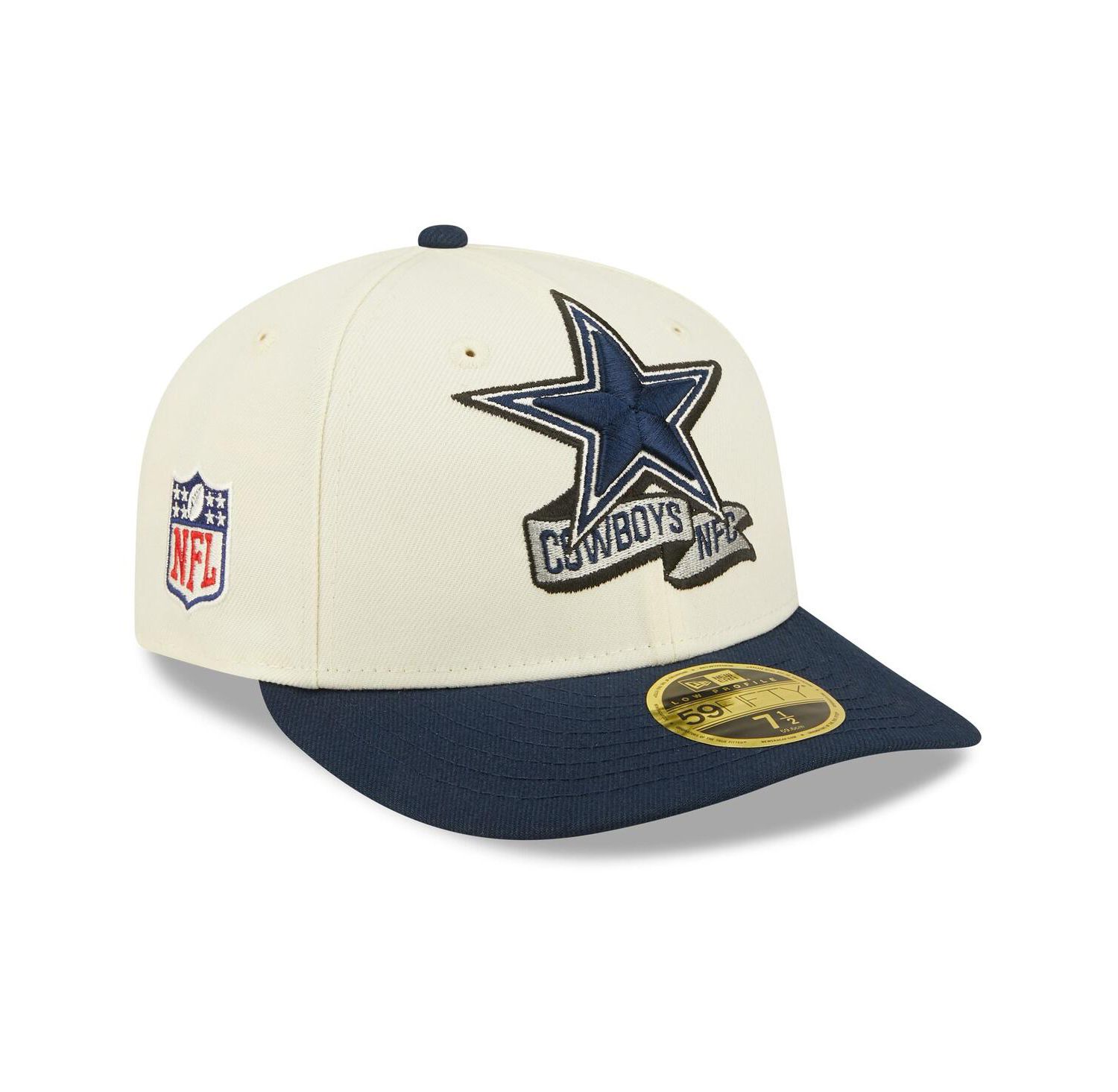 Men's Cream, Navy Dallas Cowboys 2022 Sideline Low Profile 59FIFTY Fitted Hat