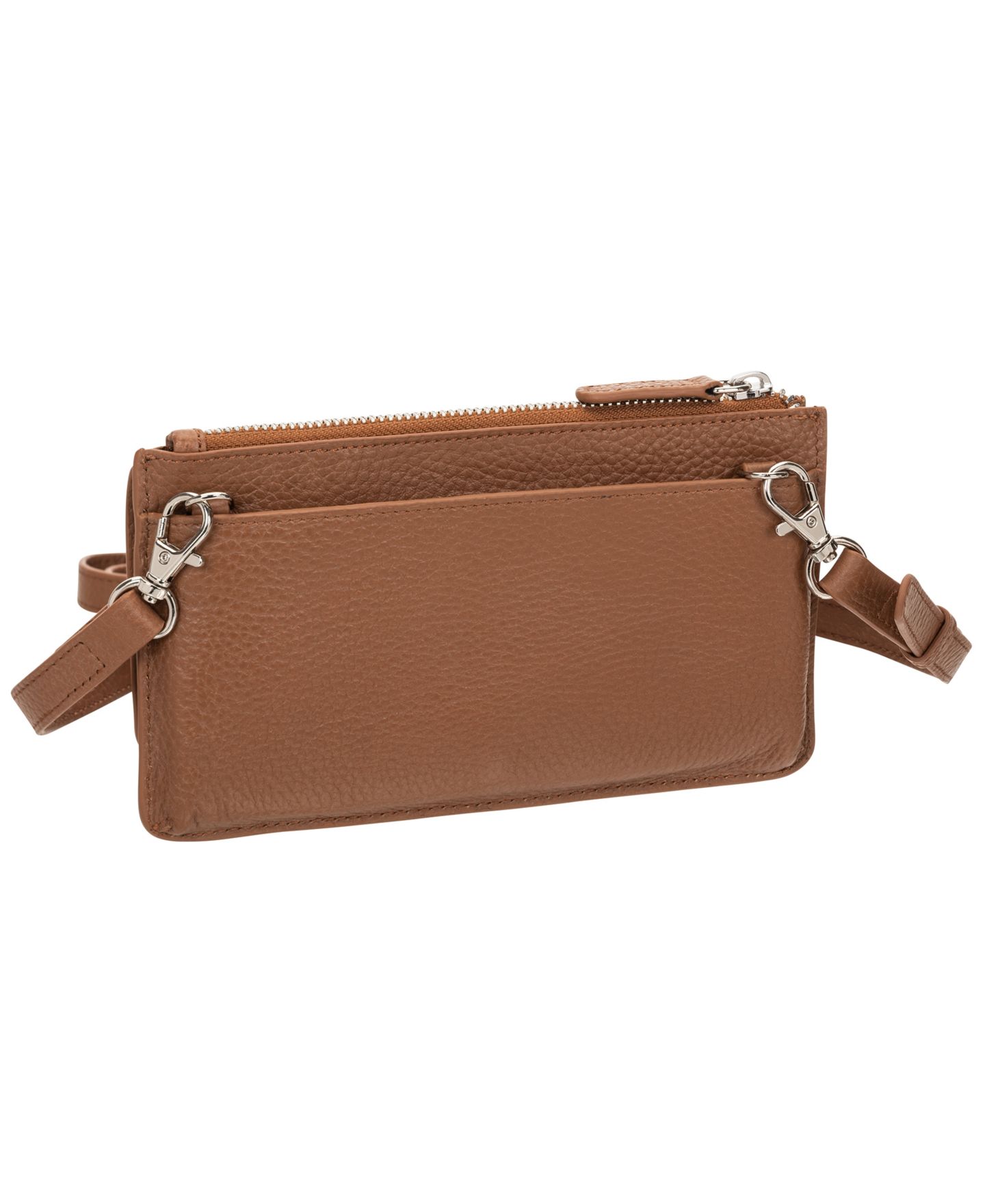 Женский кошелёк Mancini Pebbled Collection RFID Secure Crossbody, цвет: Верблюжий — фото 3