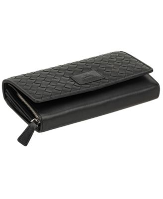 Women's Basket Weave Collection RFID Secure Clutch Wallet