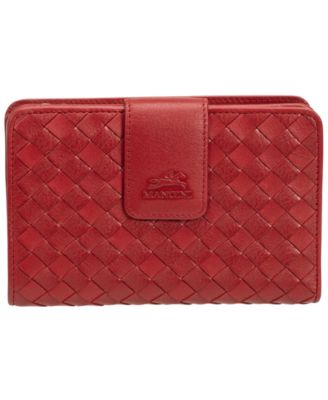 Women's Basket Weave Collection RFID Secure Mini Clutch Wallet