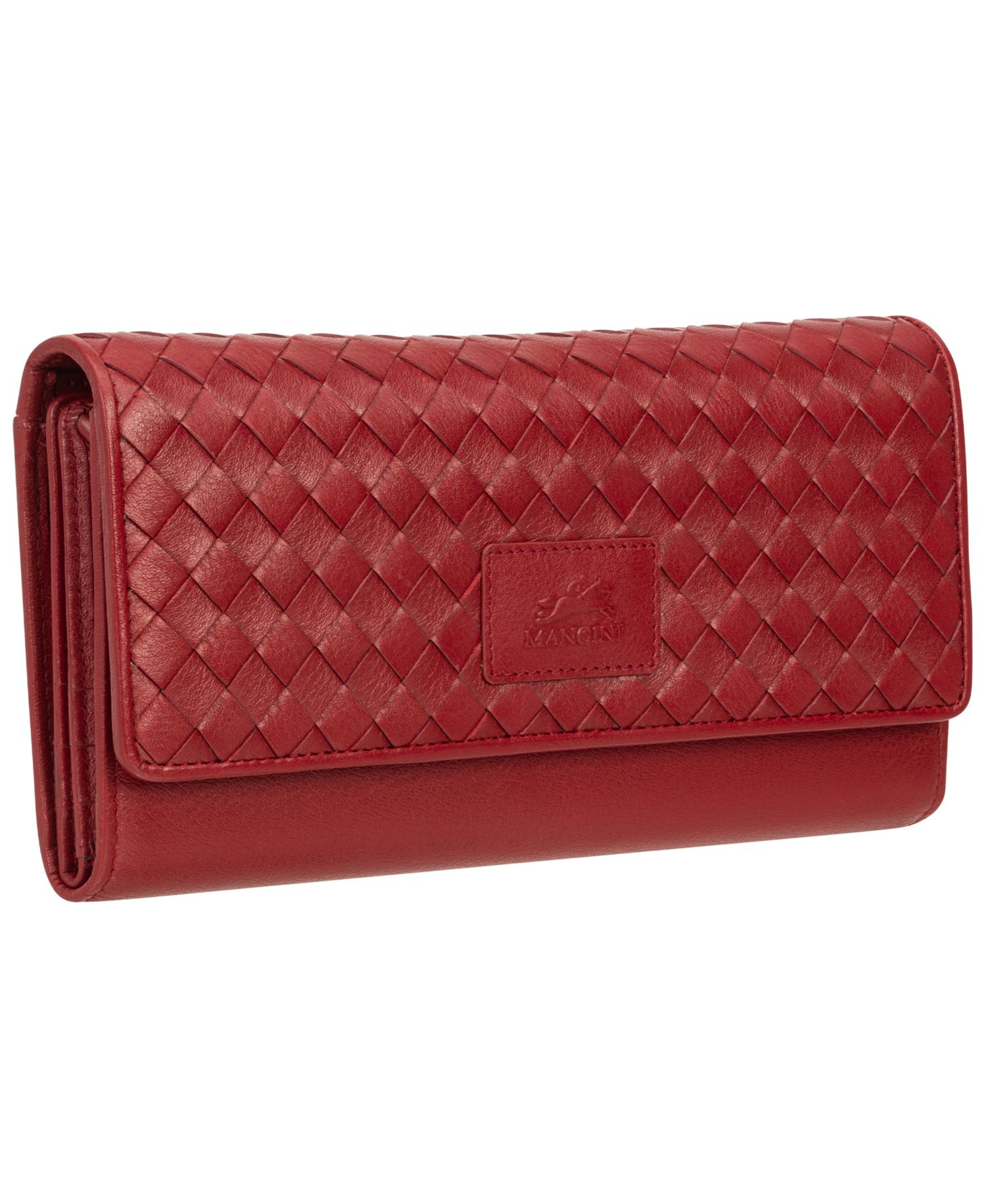 Women's Basket Weave Collection RFID Secure Quadruple Fold Wallet