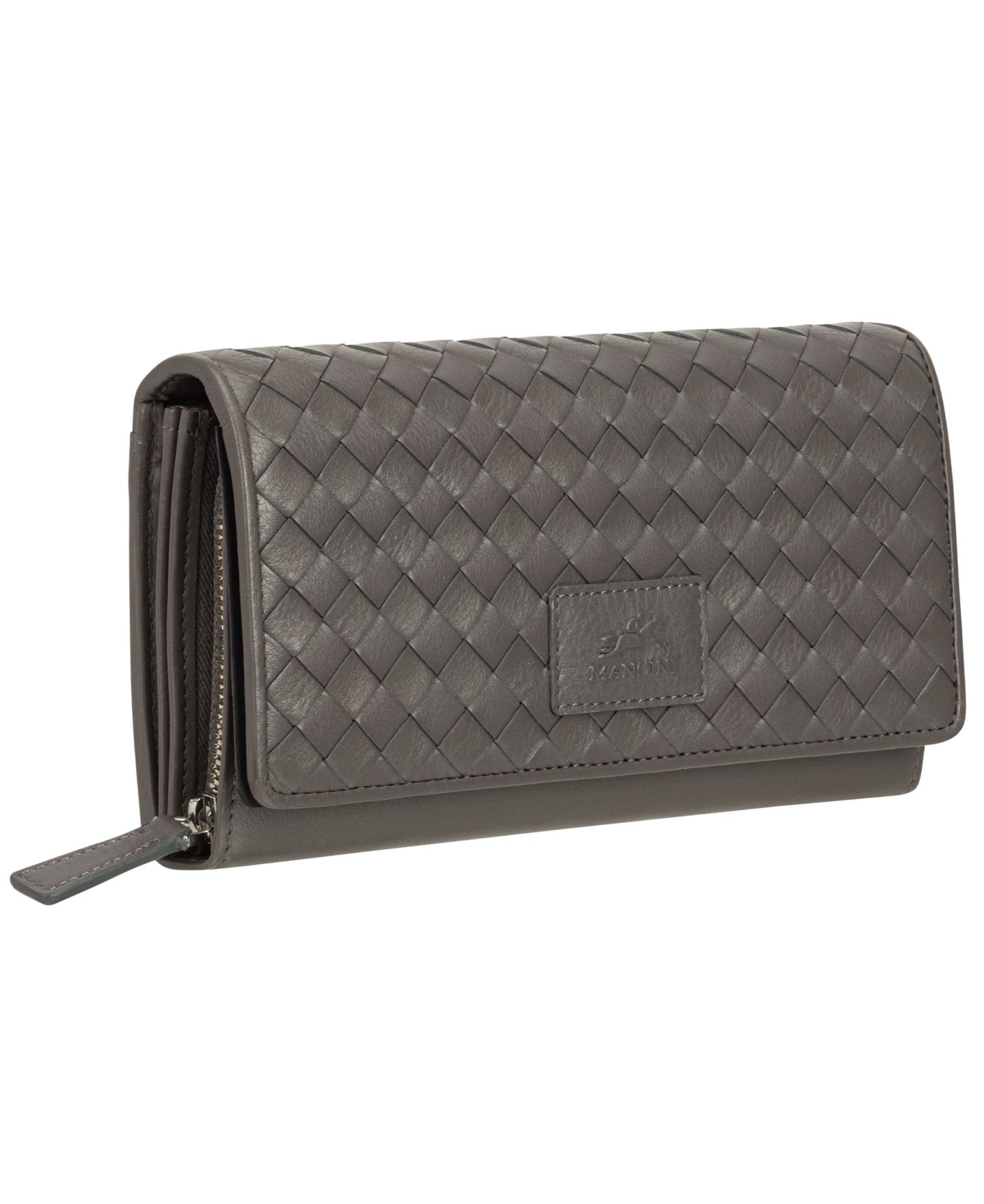 Женский кошелёк-клатч Mancini Basket Weave с RFID-защитой, цвет: Серый — фото 2
