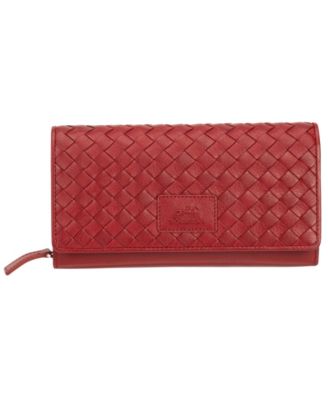 Women's Basket Weave Collection RFID Secure Clutch Wallet