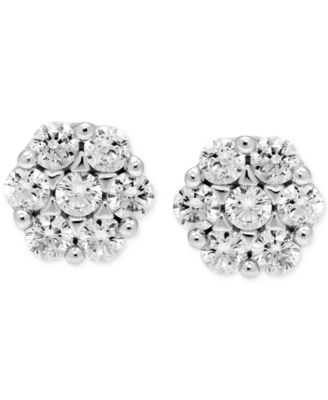 Diamond Cluster Stud Earrings (5/8 ct. t.w.) in 14k White Gold