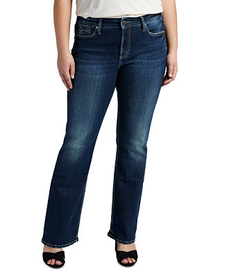 Silver Jeans Co. Plus Size Suki Mid-Rise Bootcut Jeans & Reviews - Jeans - Plus  Sizes - Macy's