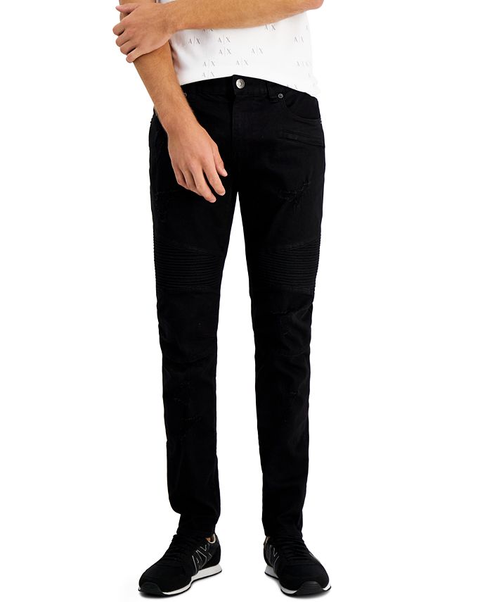 Weigeren Basistheorie opmerking A|X Armani Exchange Men's 5 Pocket Moto Skinny Jeans & Reviews - Jeans -  Men - Macy's