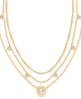 Kendra Scott - Geometric Cubic Zirconia Layered Necklace, 16" + 3" extender